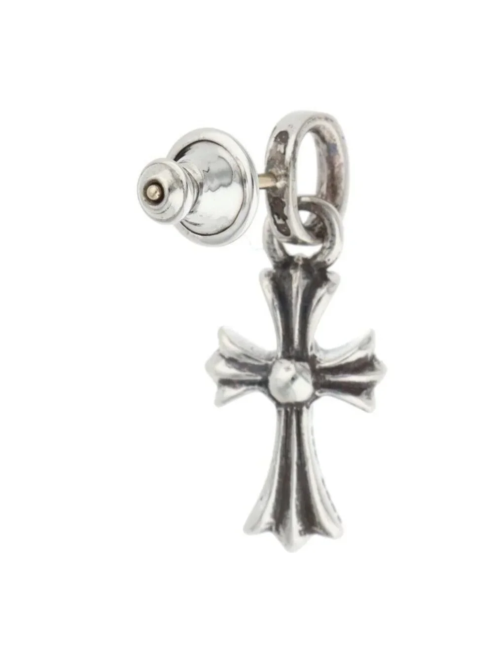 Chrome Hearts Bby Pprchn Baby Fat Drop Silver Earrings